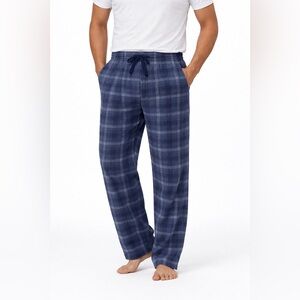 Lucky Brand Men’s Pajamas Pants Plaid Blue Fleece Pant | Cloud Soft Men's Sleep